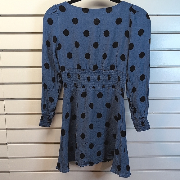 Reformation Blue Polka Dot Mini Dress - Picture 6 of 10